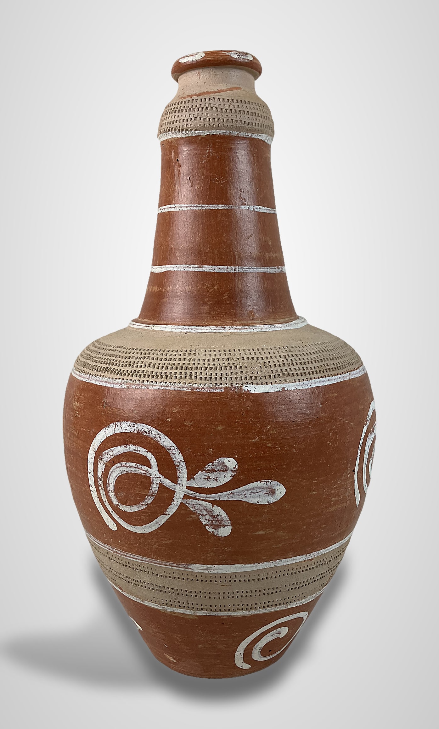South American Terracotta Folk Art Vase - 3
