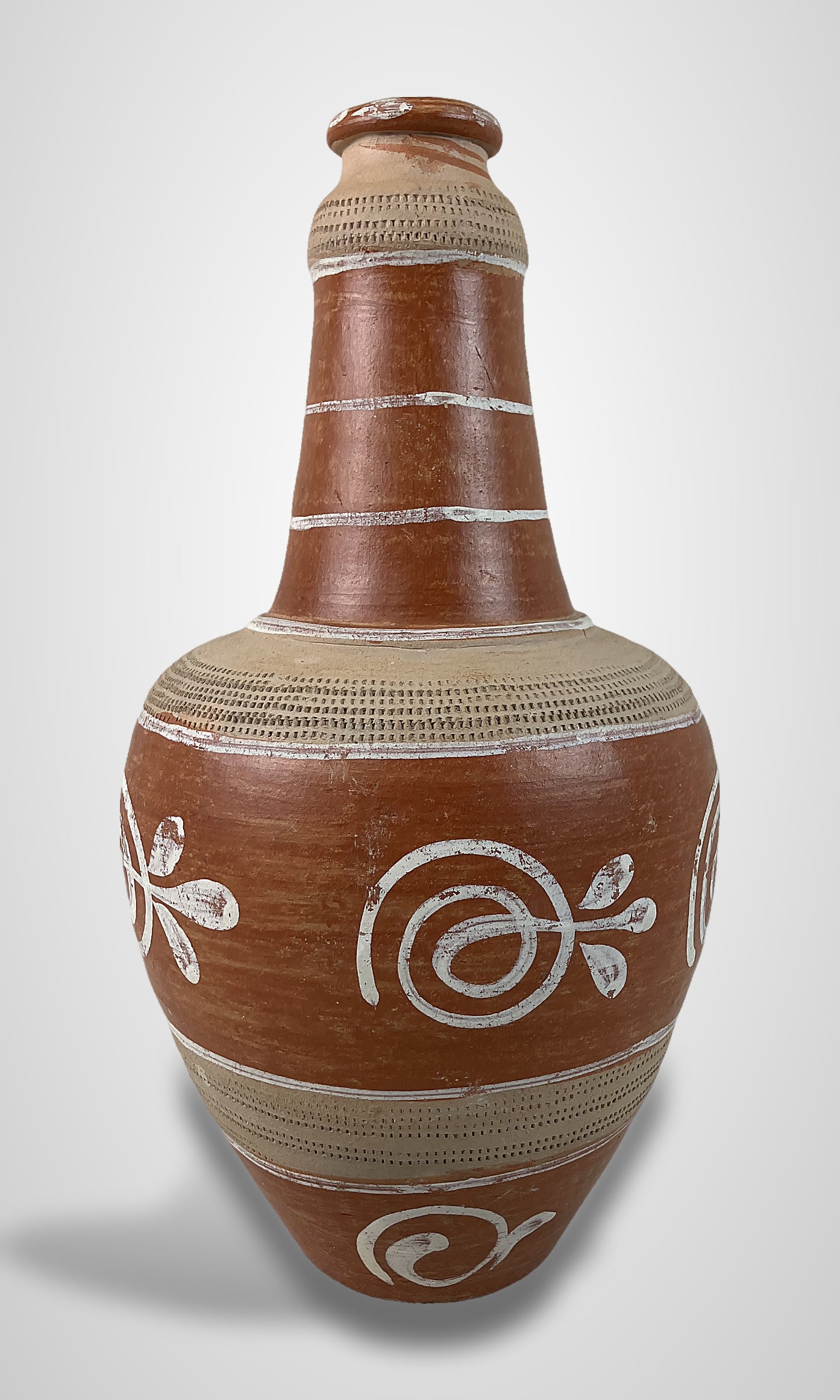 South American Terracotta Folk Art Vase - 4