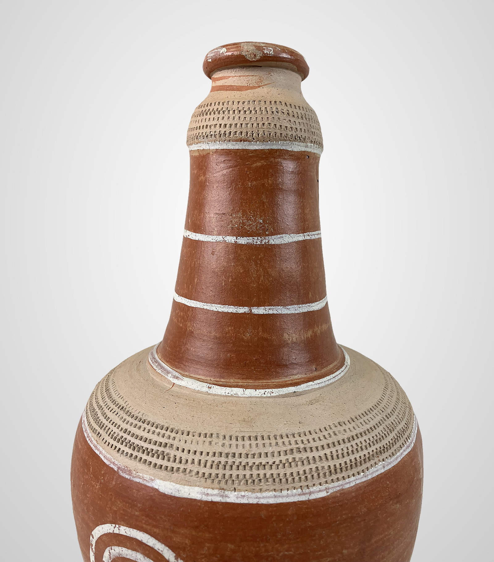 South American Terracotta Folk Art Vase - 5