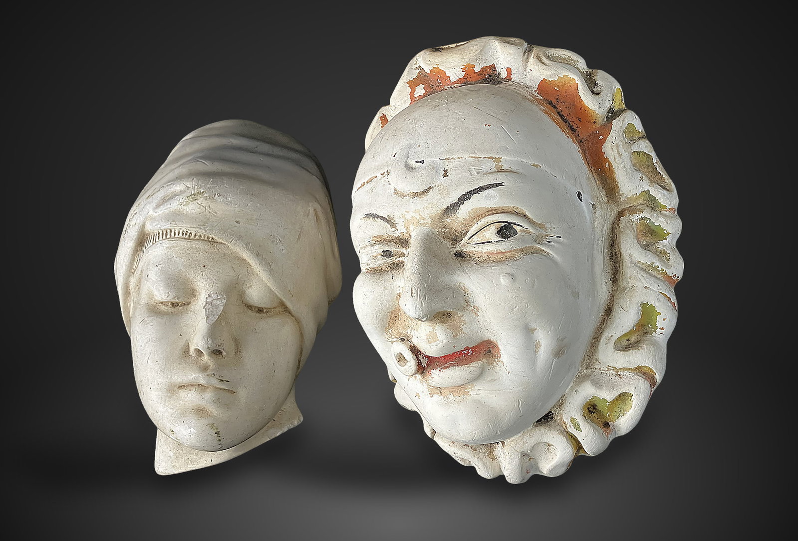 Two Chalkware Busts - 5