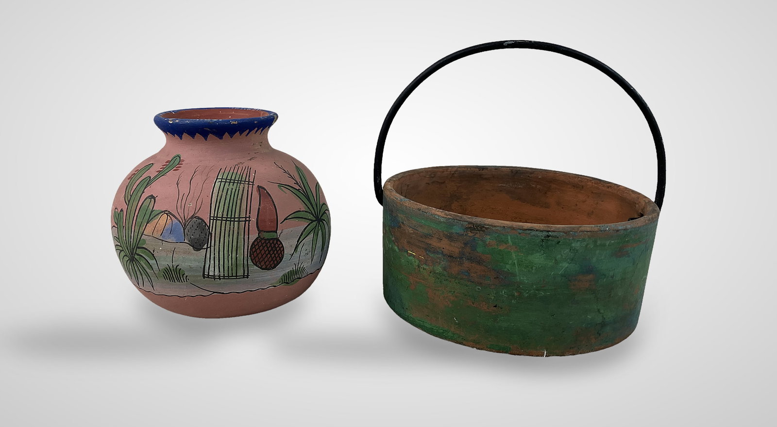 Three Mexican Folk Art Pottery Vessels - 11
