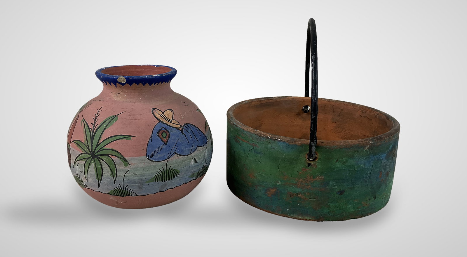 Three Mexican Folk Art Pottery Vessels - 12