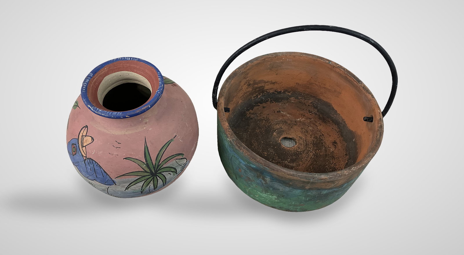 Three Mexican Folk Art Pottery Vessels - 13