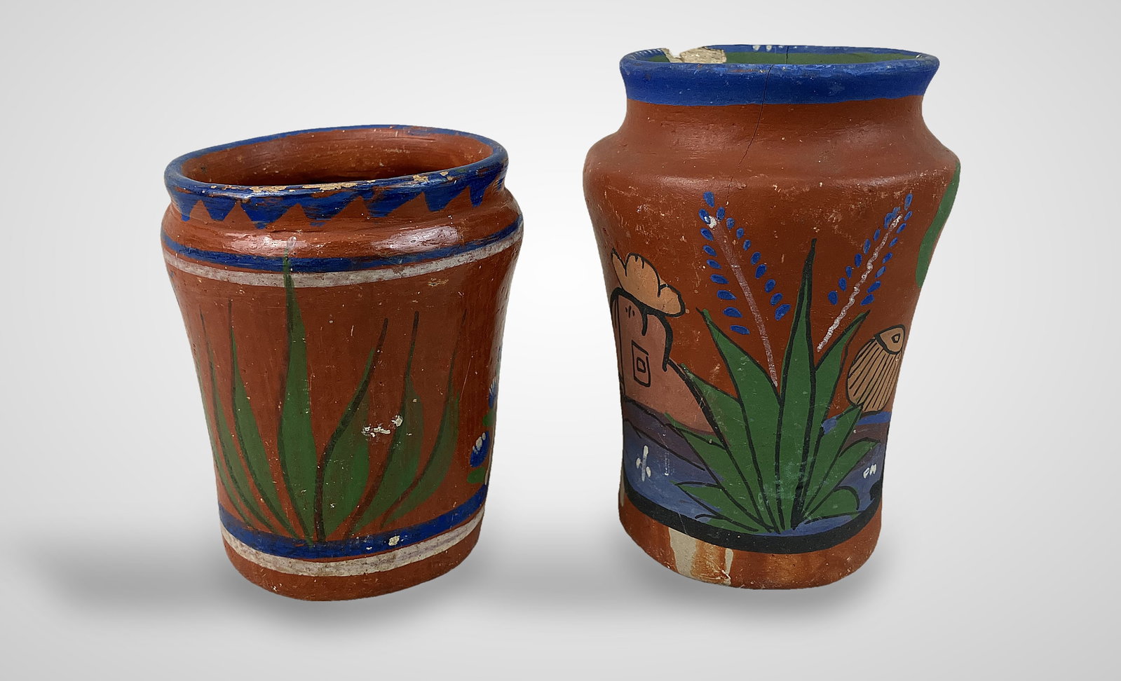 Mexican Folk Art Pottery Vases - 8