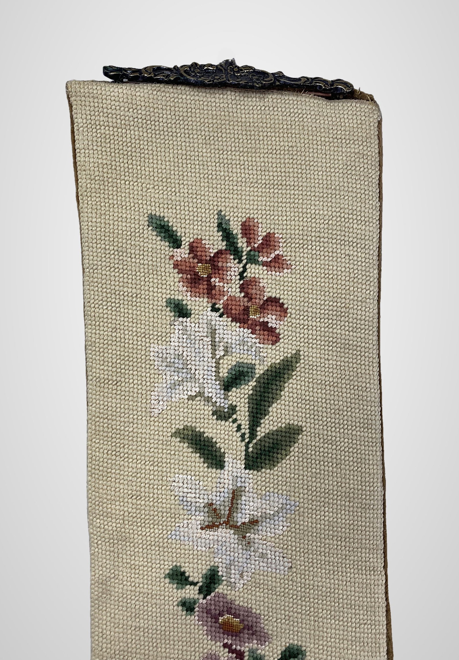 Antique Needlepoint Bell Pull - 2