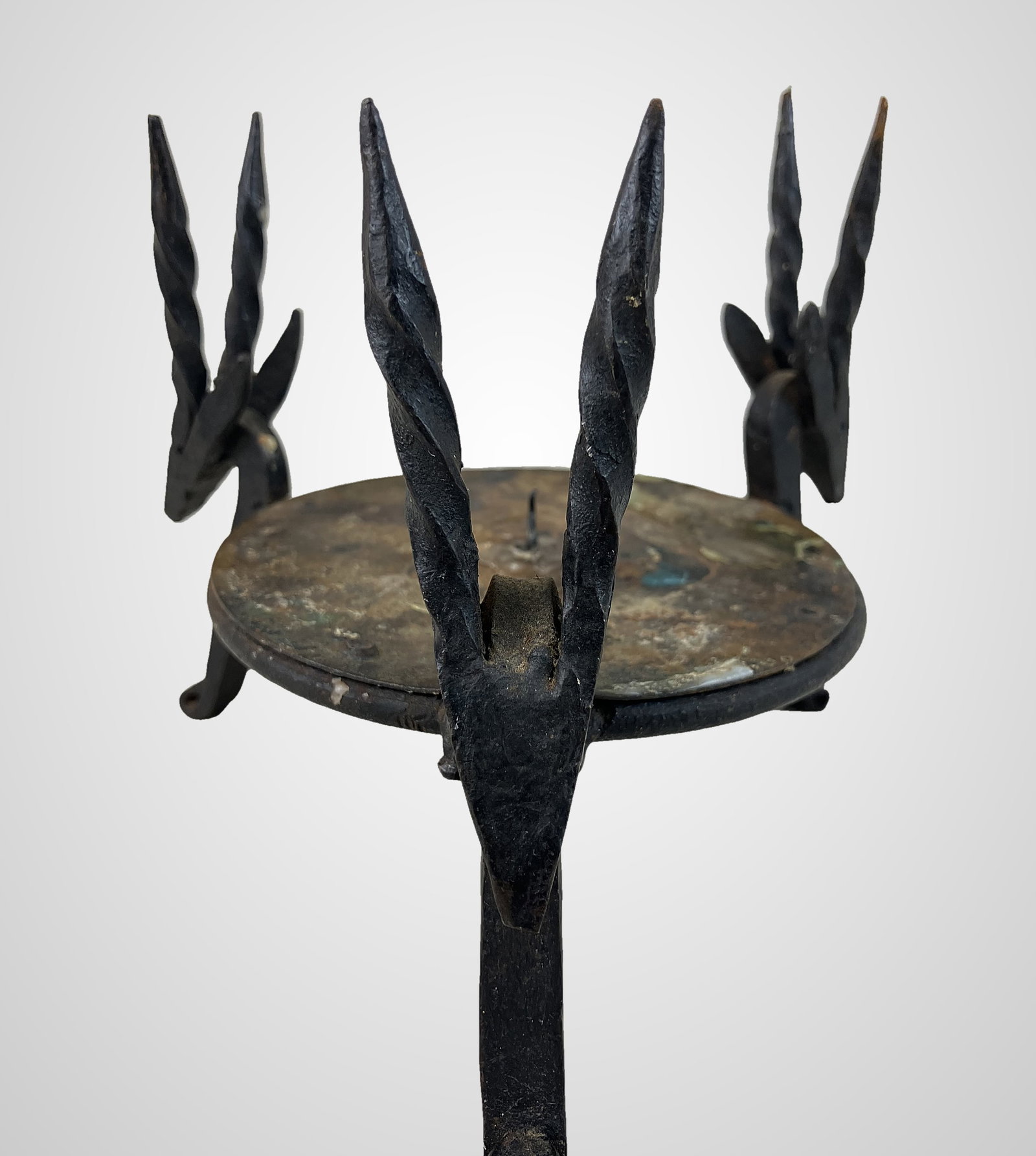 Wrought Iron Gazelle Candle Stand - 4
