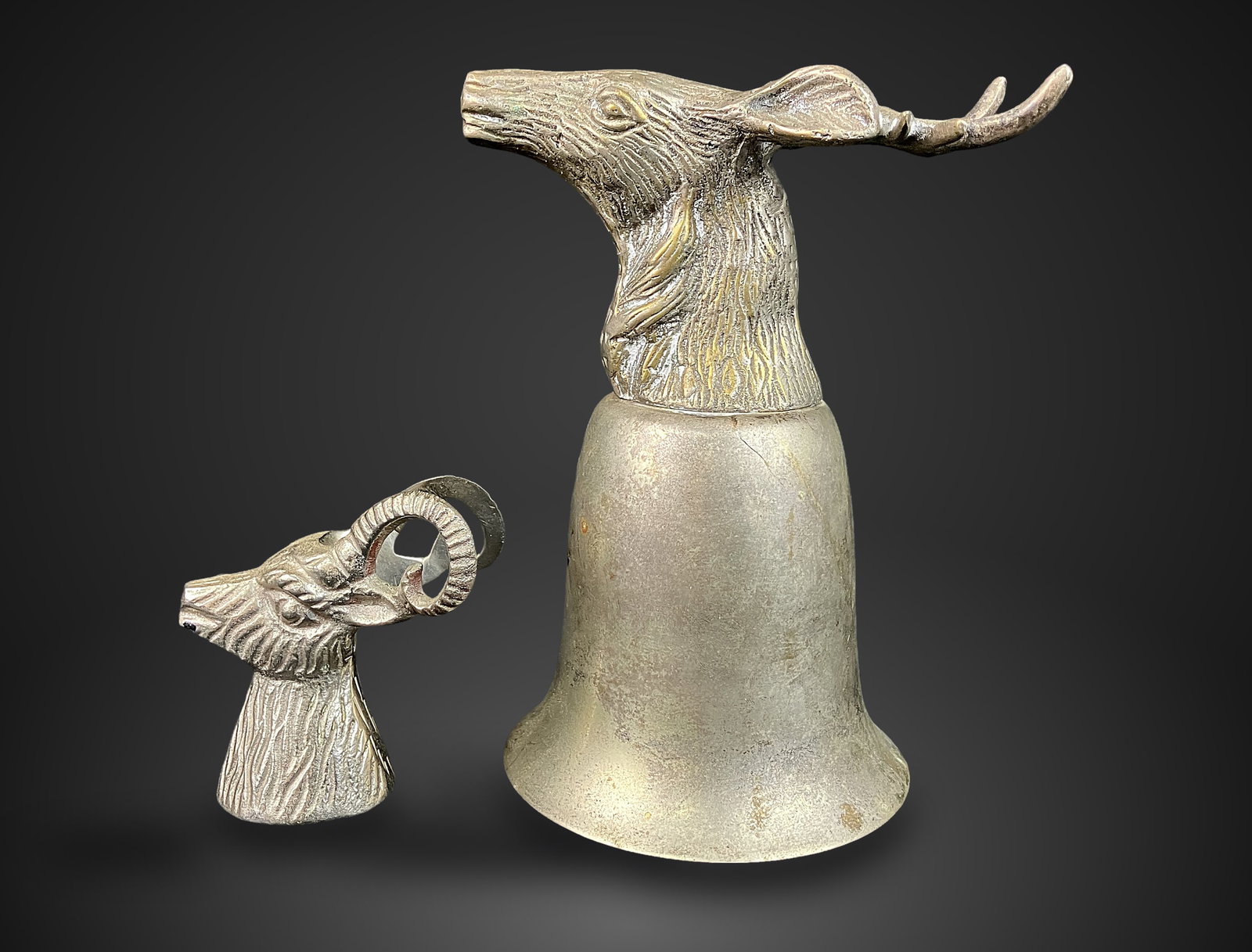 Stag Head Pewter Stirrup Cup - 2