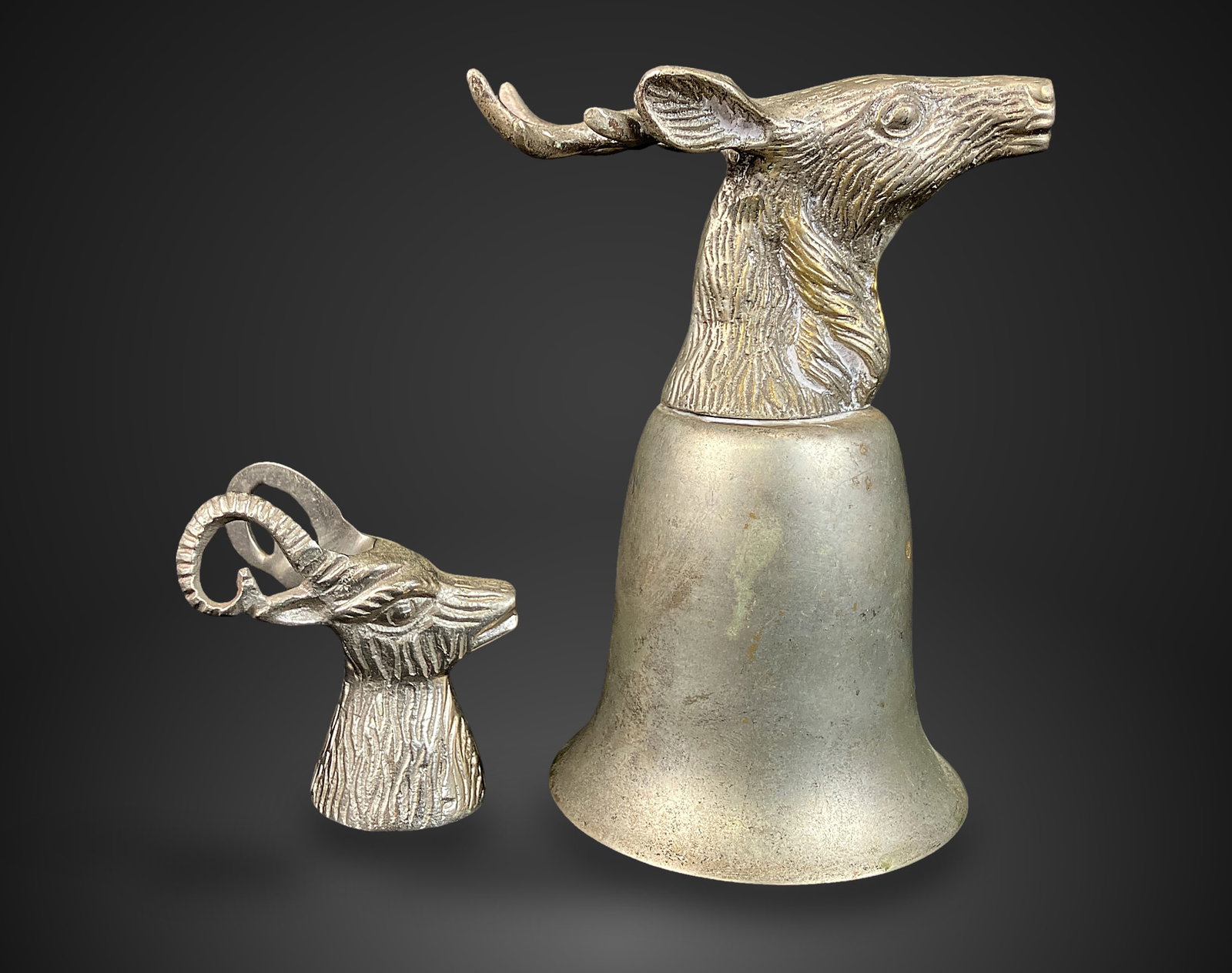Stag Head Pewter Stirrup Cup - 4