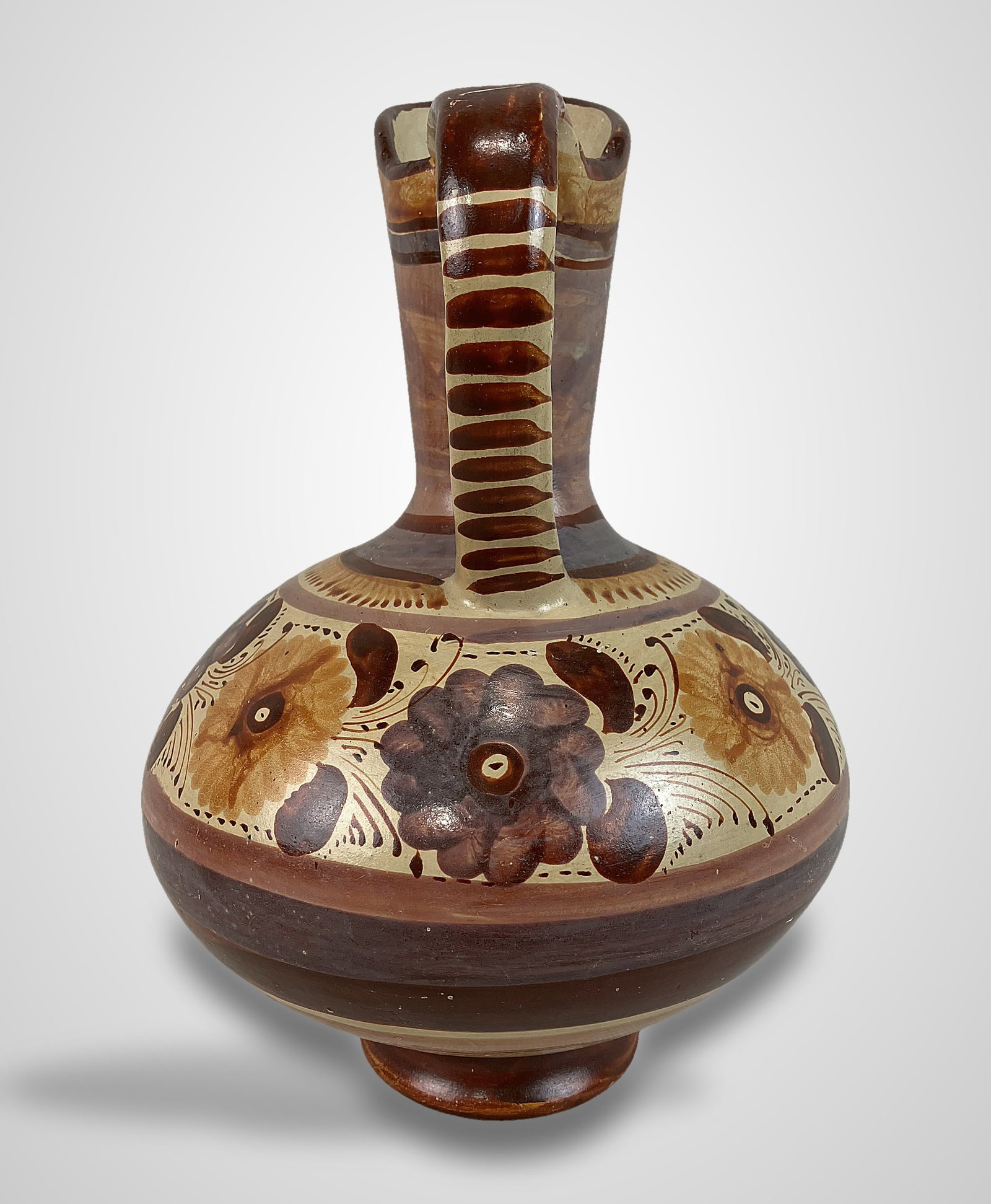 Mexican Folk Art Decorated Pitcher - 3