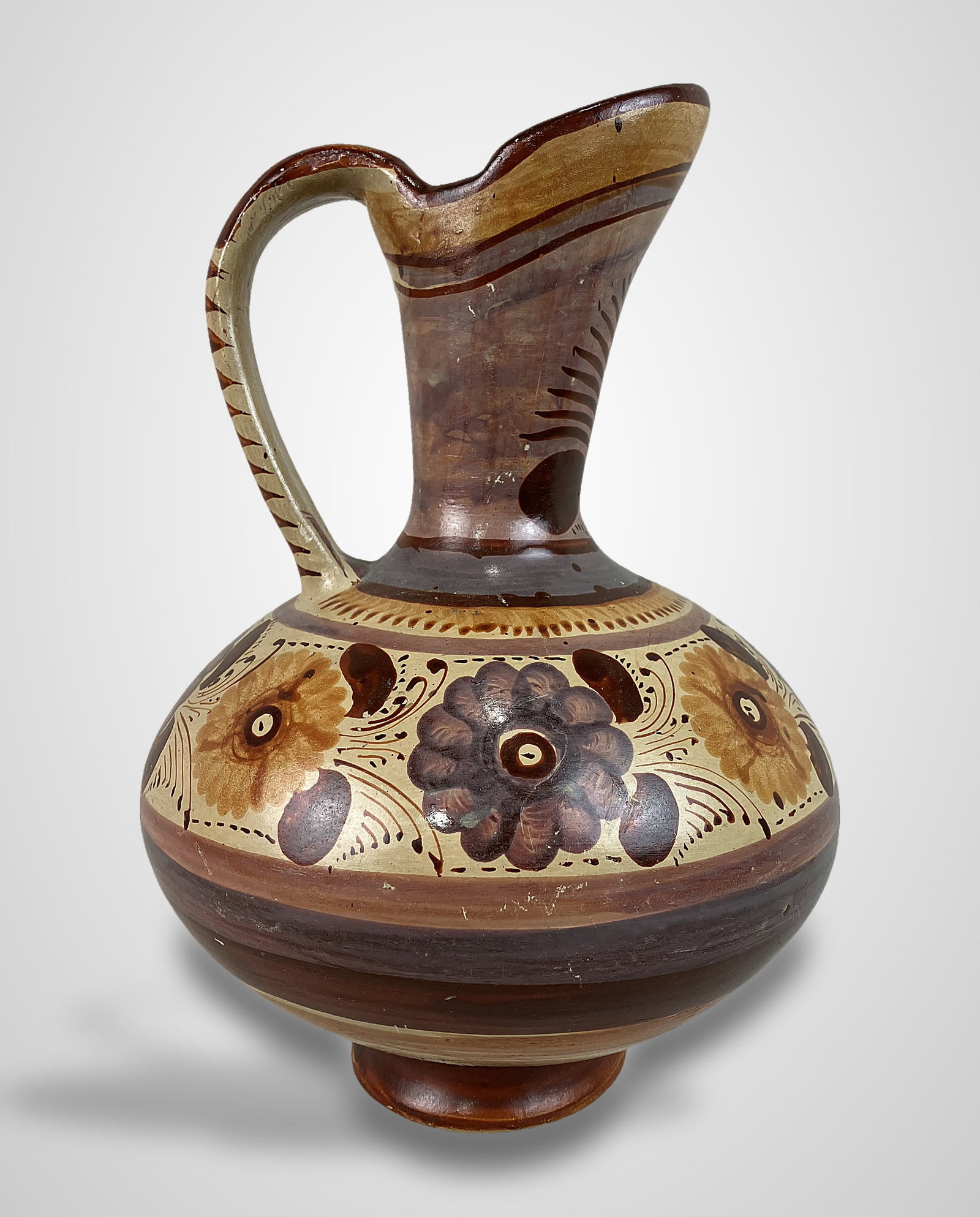 Mexican Folk Art Decorated Pitcher - 4
