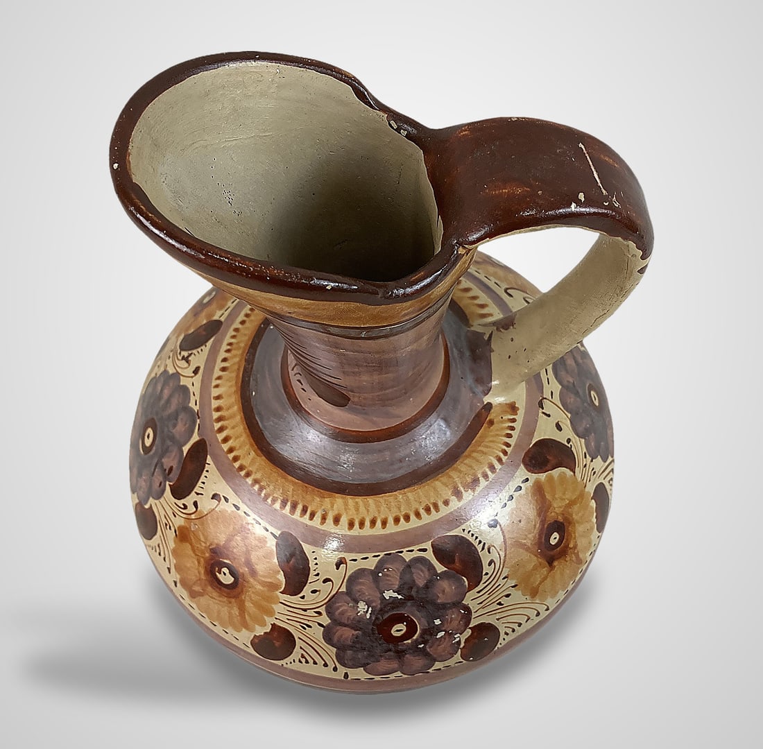 Mexican Folk Art Decorated Pitcher - 6