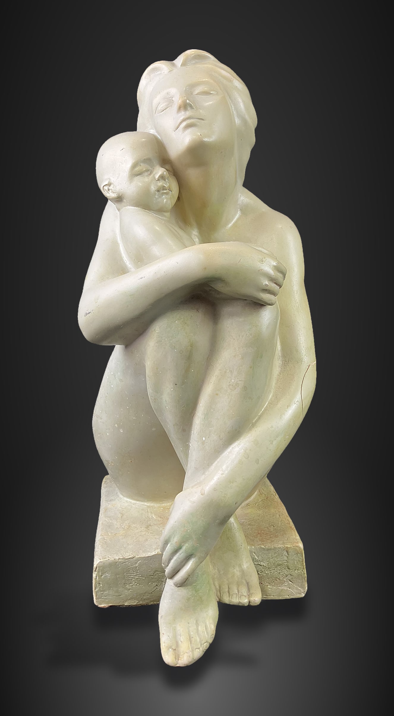 Modernist Mother Embracing Child Sculpture - 5