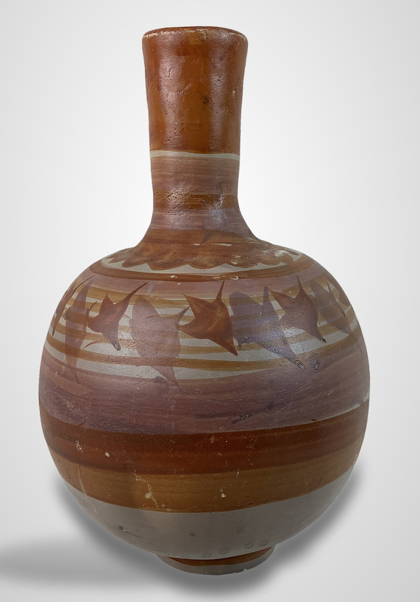 Mexican Tonala Folk Art Pottery Jug - 2