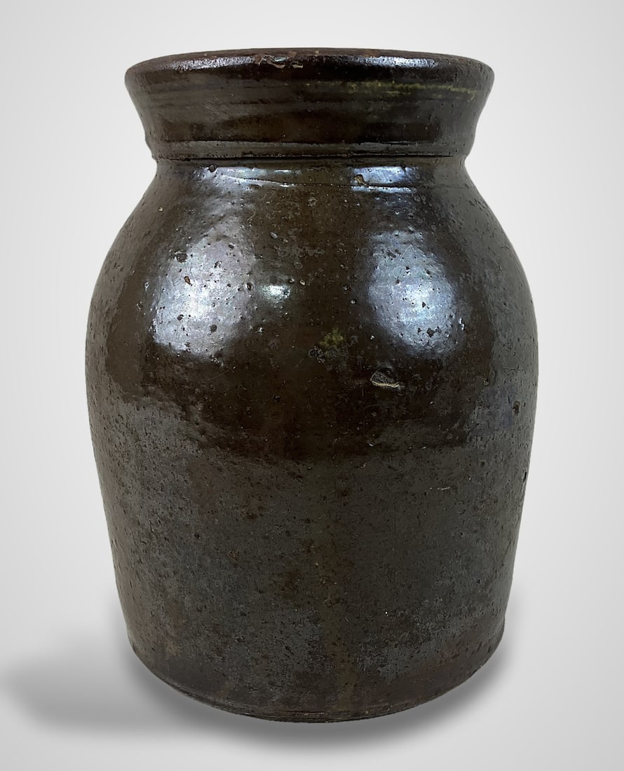 Glazed Stoneware Storage Jar - 2
