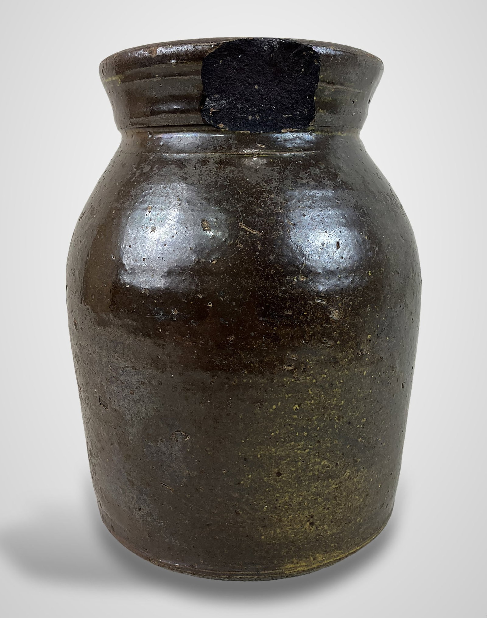 Glazed Stoneware Storage Jar - 4
