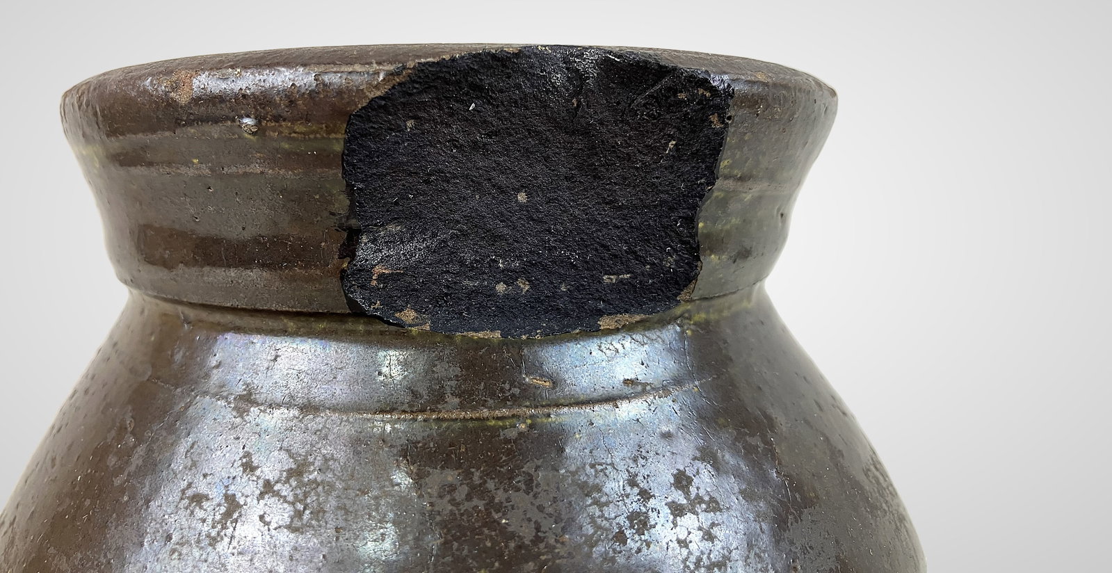 Glazed Stoneware Storage Jar - 5