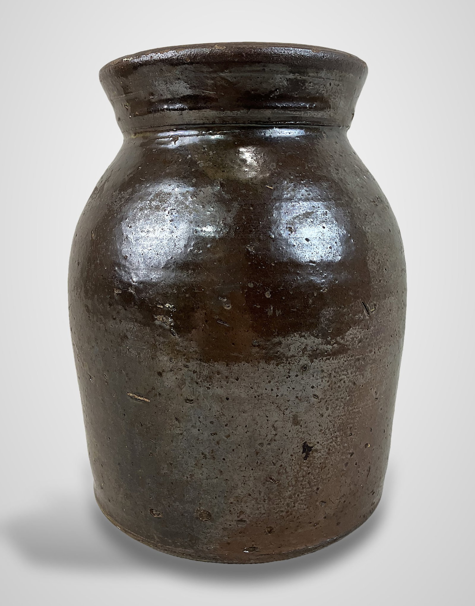 Glazed Stoneware Storage Jar - 6