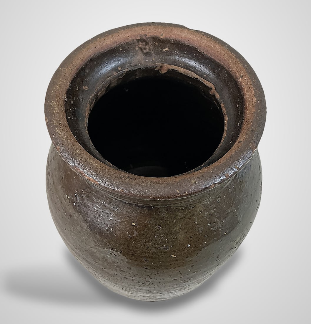 Glazed Stoneware Storage Jar - 7