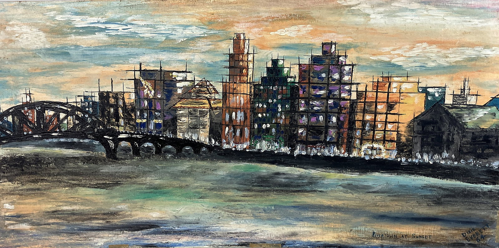 Dixie Everett, Modernist Cityscape, Oil Painting - 2