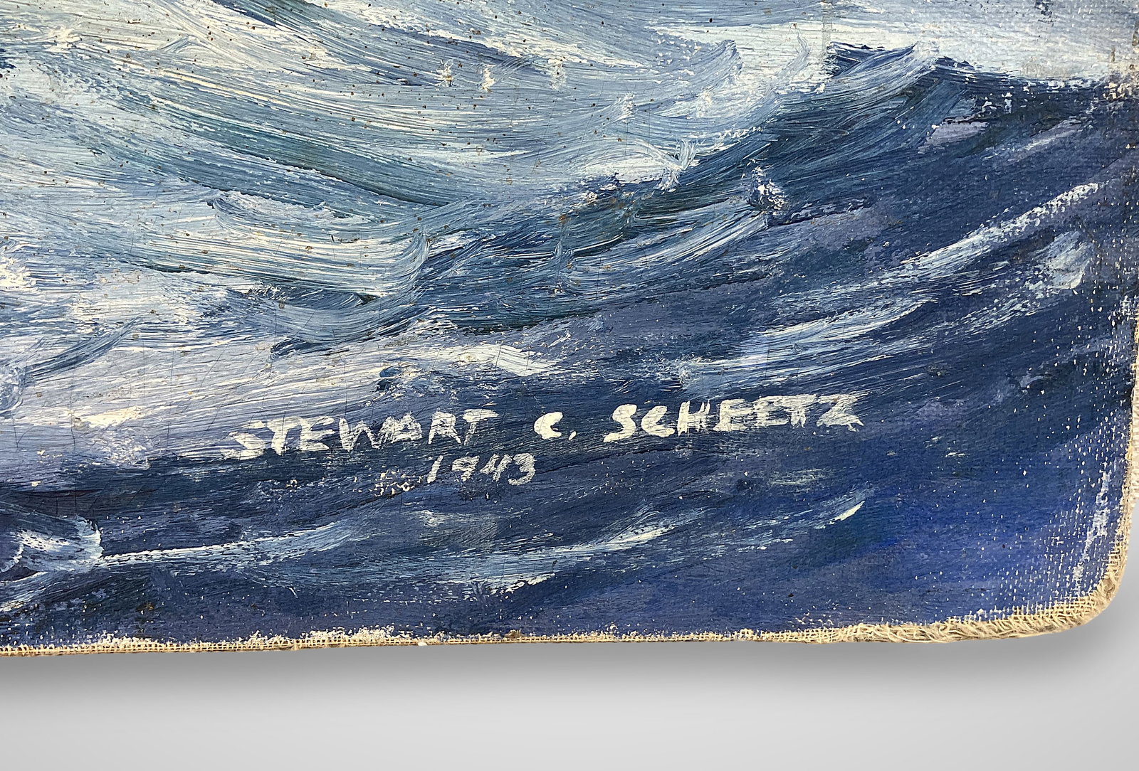 Stewart Scheetz, Battleship Seascape, Oil Painting - 4