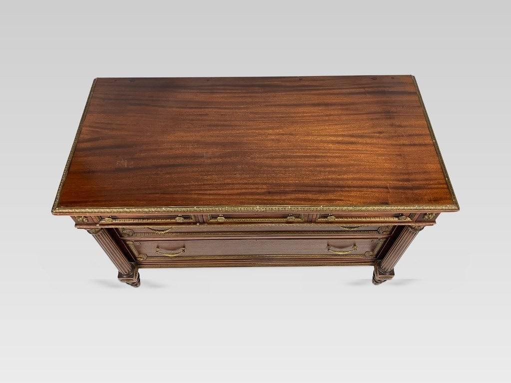 French Louis XVI Style Flame Mahogany Chest - 2