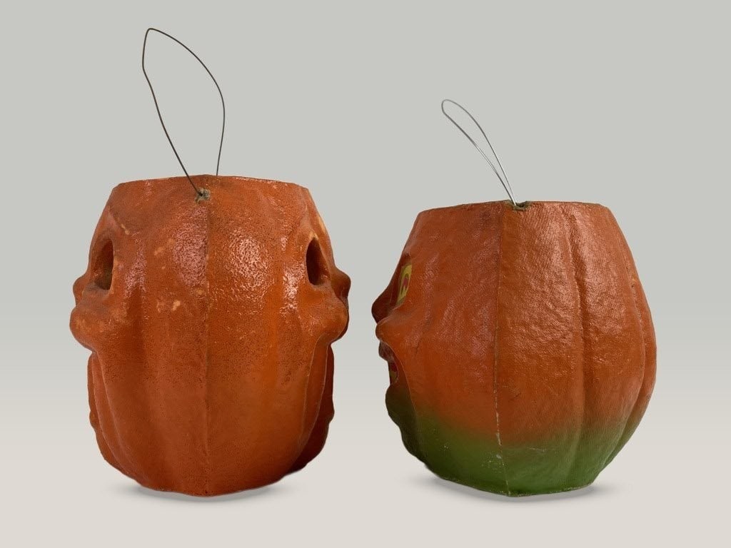Pair of Mid-Century Modern Papier-Mache Jack-o-Lanterns - 3