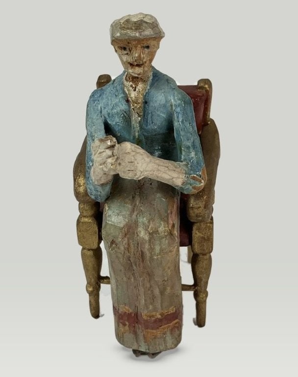 Folk Art Polychromed Figural Carving - 2