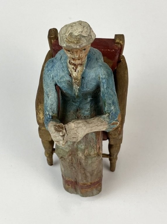 Folk Art Polychromed Figural Carving - 3