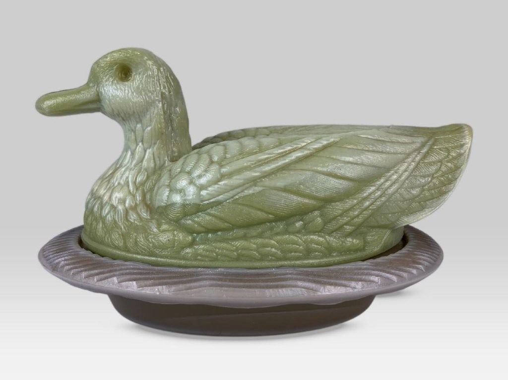 Tiffin Glass Duck Covered Dish - 2