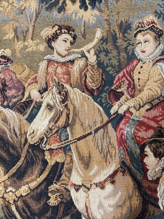French Point De Loiselles Hunting Tapestry - 2