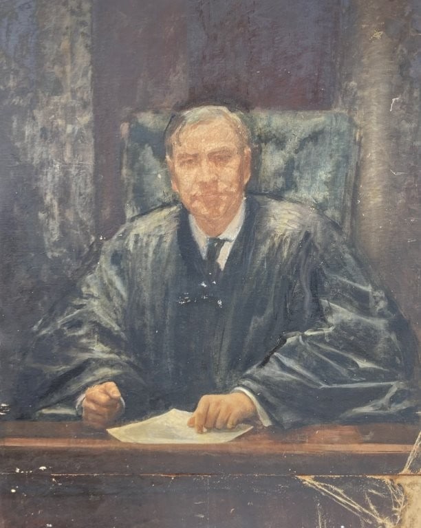 American Portrait Of A Man In Judicial Robes, Oil Painting - 2