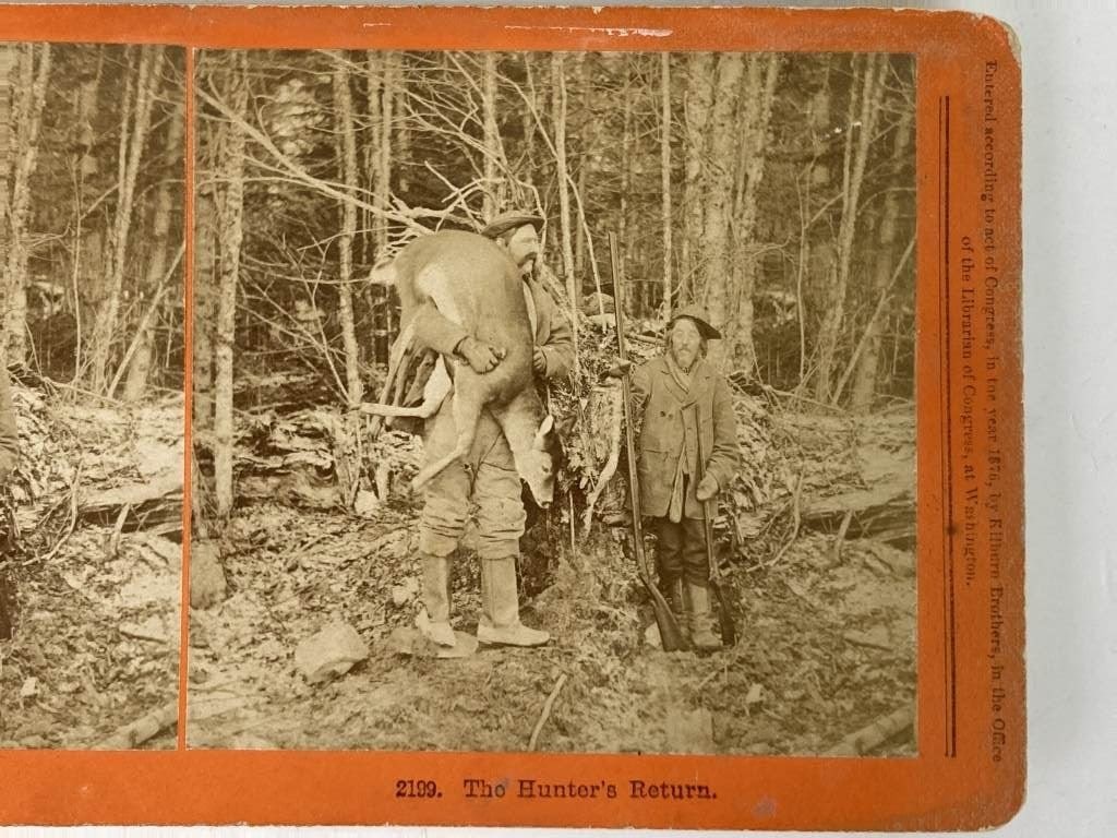Stereoscope The Hunters Return Photo Card - 3