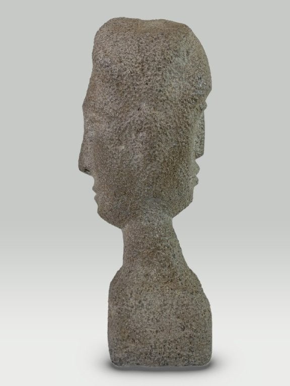 Modernist Carved Stone Bust - 2