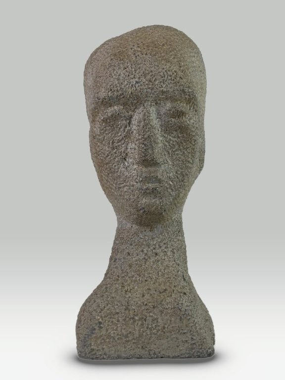 Modernist Carved Stone Bust - 3