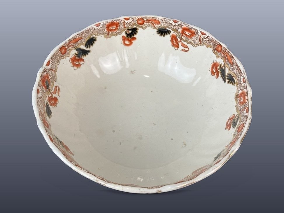 19th Century English Ironstone Decorated Punch Bowl - 2