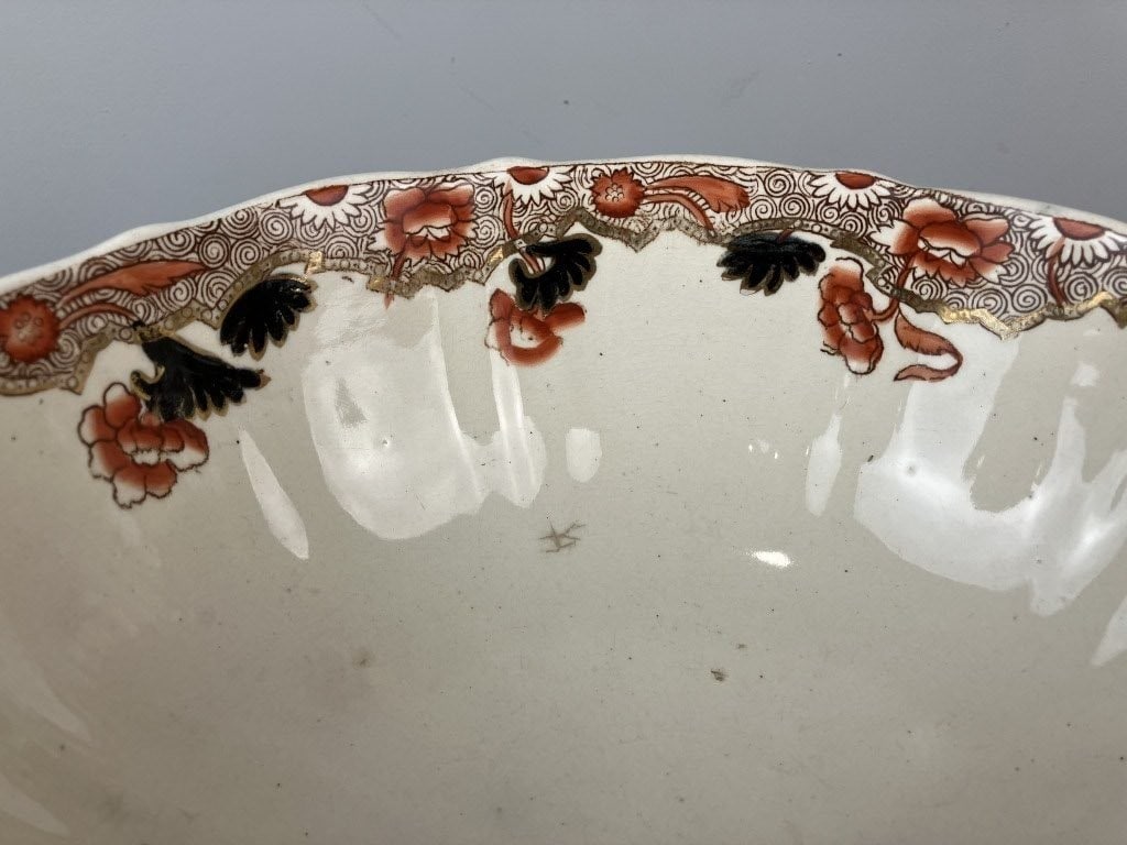 19th Century English Ironstone Decorated Punch Bowl - 3