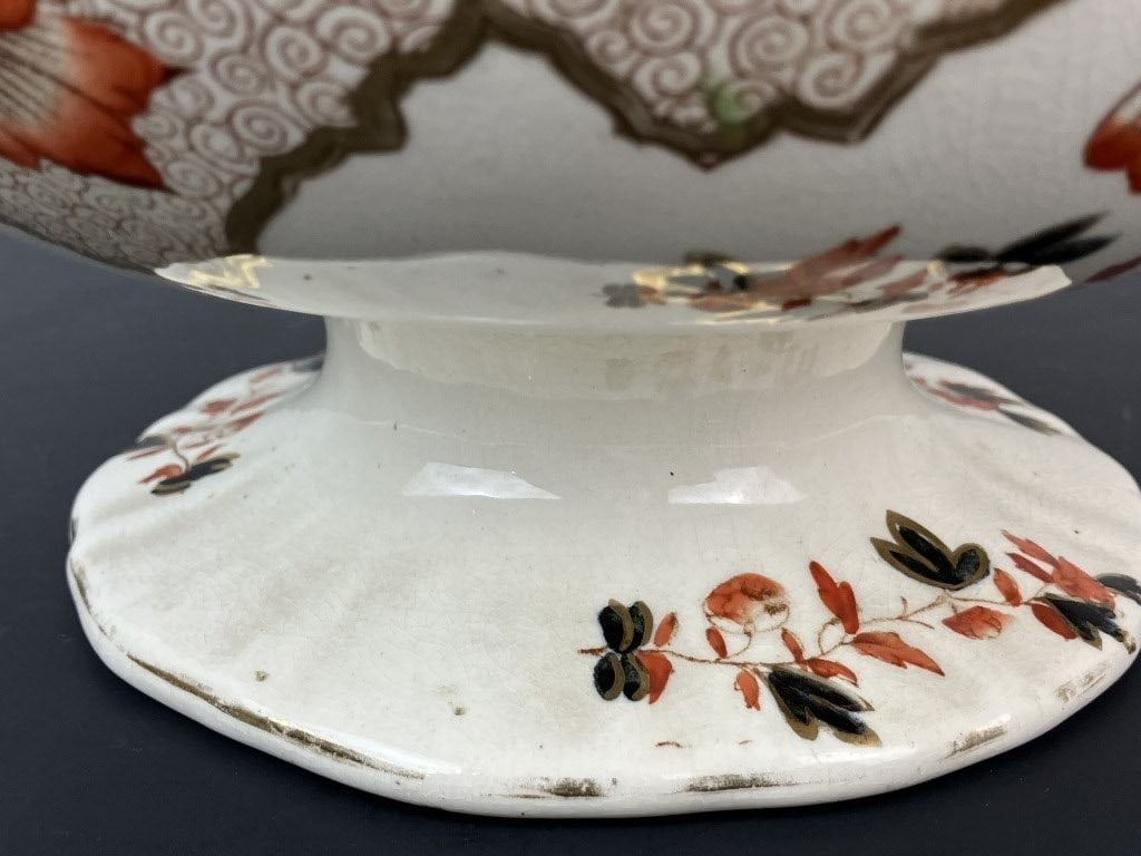 19th Century English Ironstone Decorated Punch Bowl - 6