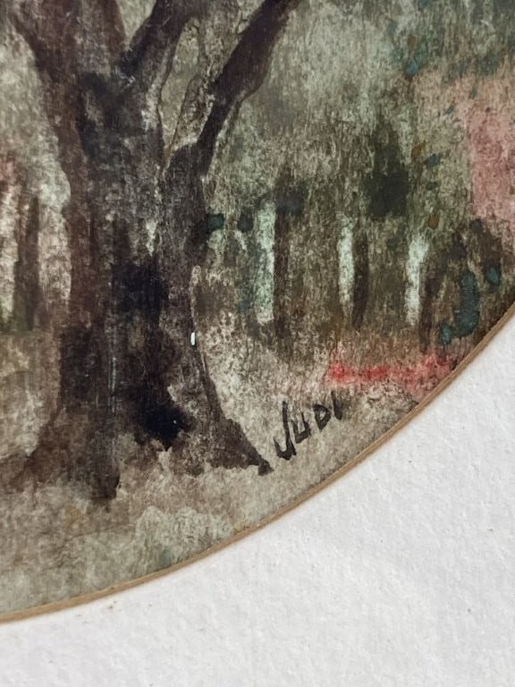 Folk Art,Country Landscape, Watercolor - 3