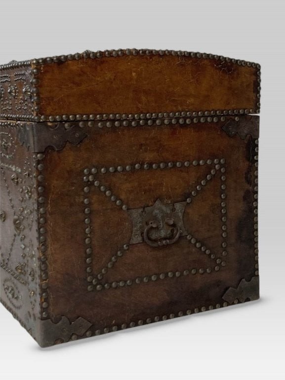 Spanish Revival Decorated Leather Trunk - 5