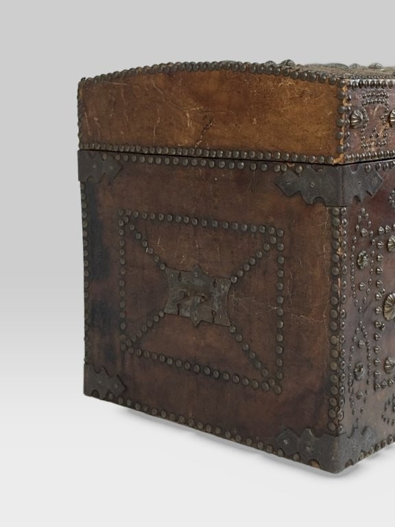 Spanish Revival Decorated Leather Trunk - 6