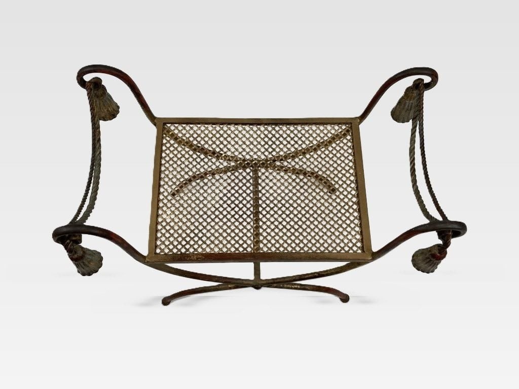 French Neoclassical Gilt Iron Bench - 2