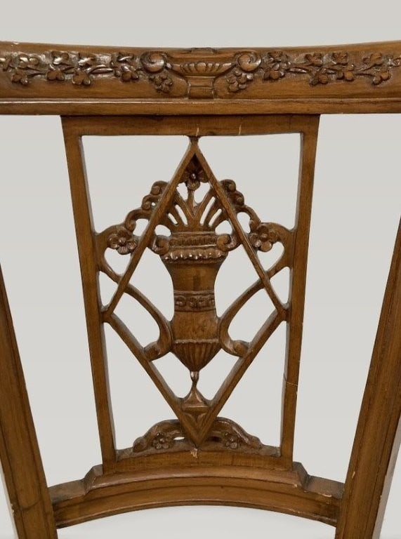 Pair of Neoclassical Walnut Chairs - 3