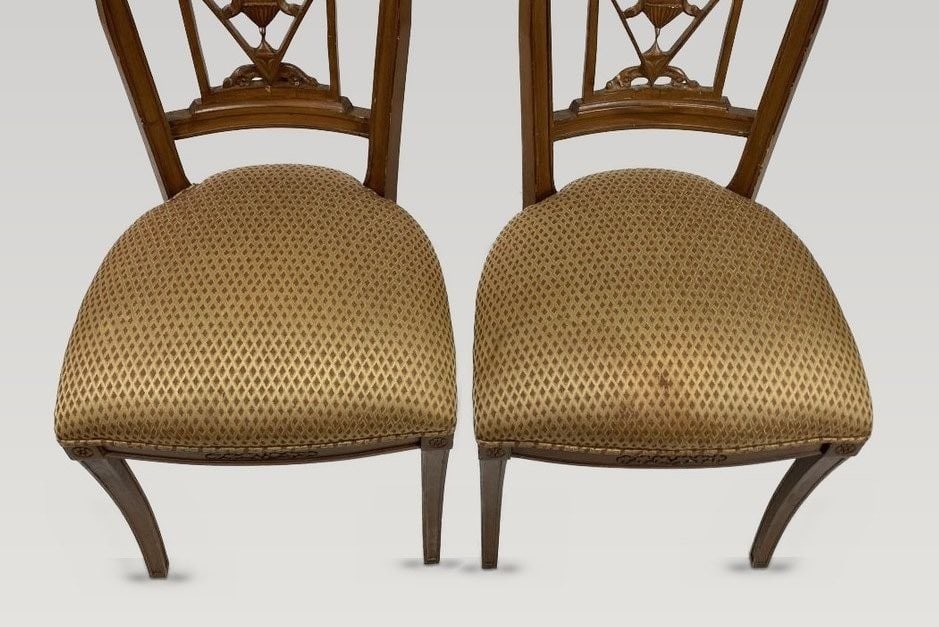 Pair of Neoclassical Walnut Chairs - 4