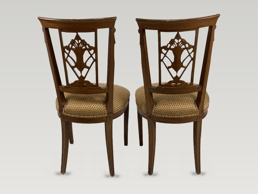 Pair of Neoclassical Walnut Chairs - 7