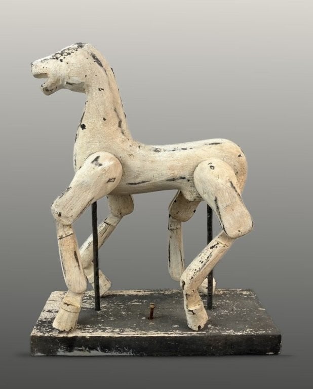 Primitive Folk Art Painted Horse - 2