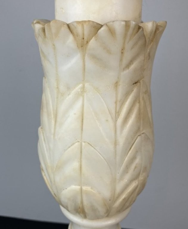 Neoclassical Alabaster Carved Lamp - 2