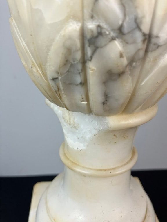 Neoclassical Alabaster Carved Lamp - 5