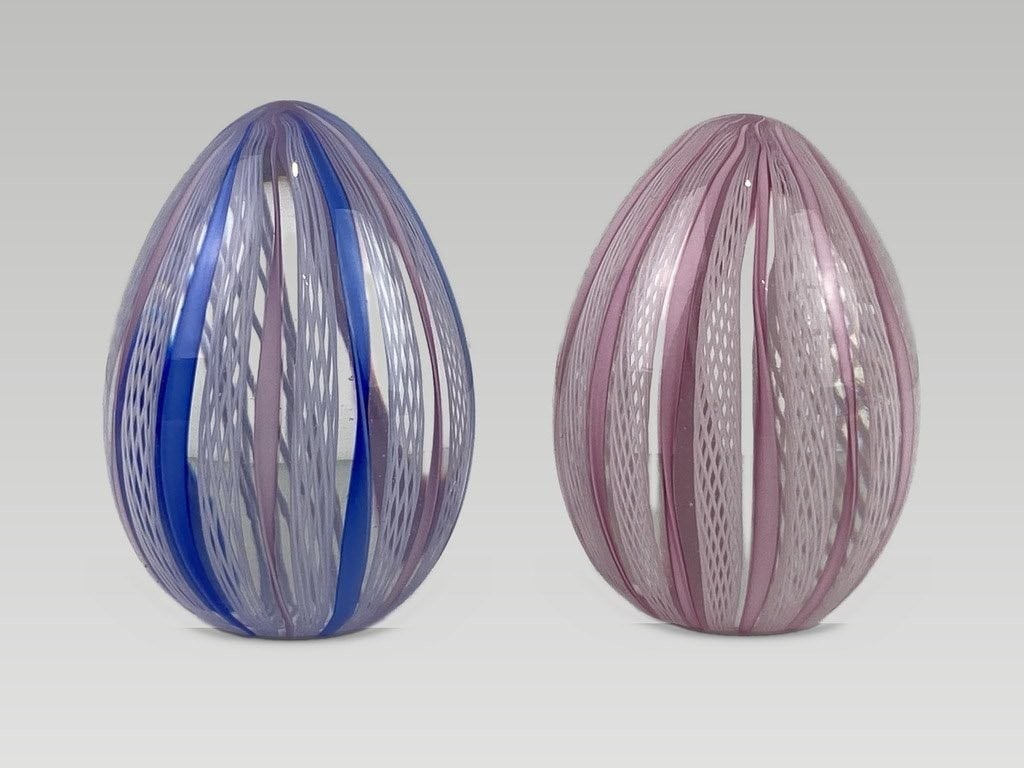 Murano Glass Egg Paperweights - 2
