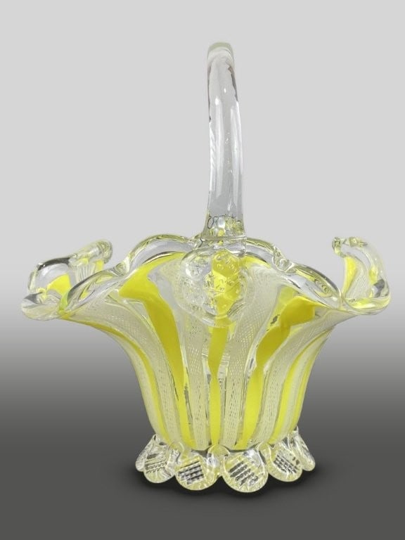 Murano Art Glass Basket - 3