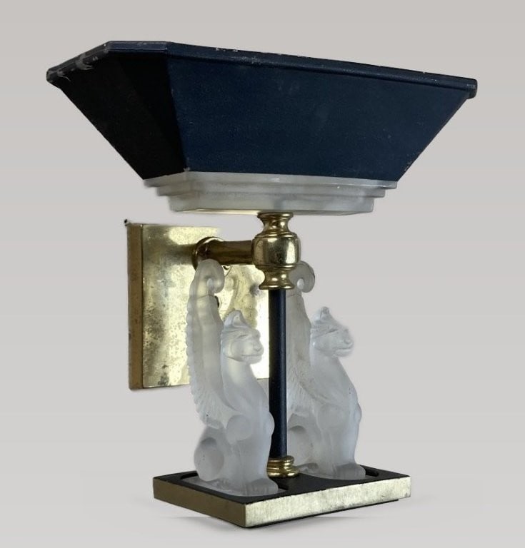 Art Deco Frosted Glass Figure Lamp - 2